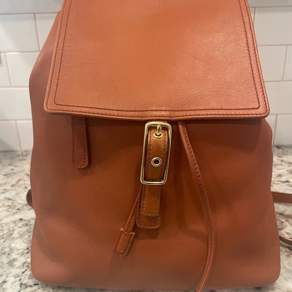 Coach Tan British Leather Backpack vintage - Picture 1 of 14